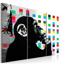 Schilderij - The Thinker Monkey by Banksy