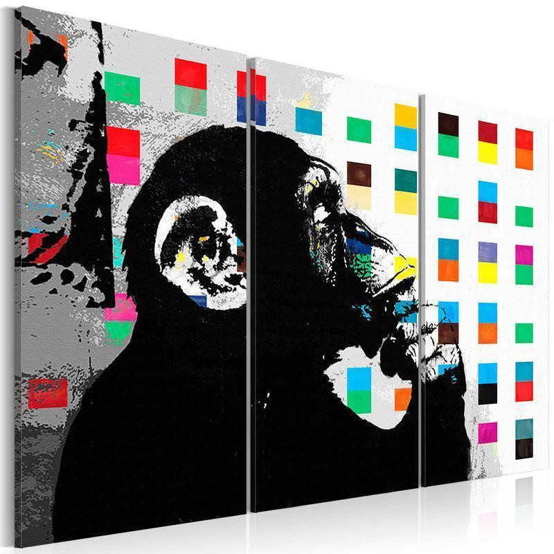 61,90 € Canvas Print - The Thinker Monkey by Banksy