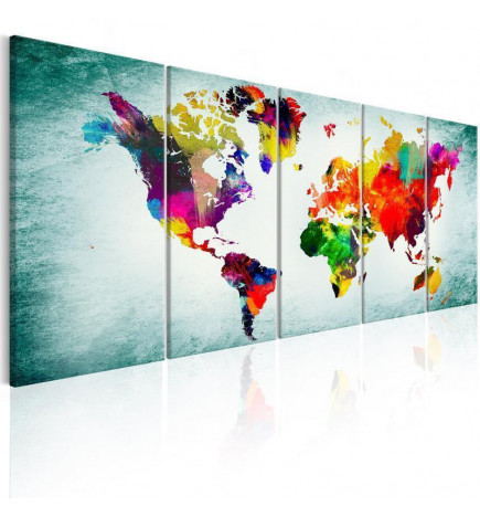 92,90 € Schilderij - World Map: Green Vignette