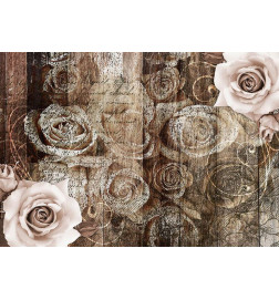 Wall Mural - Old Wood & Roses