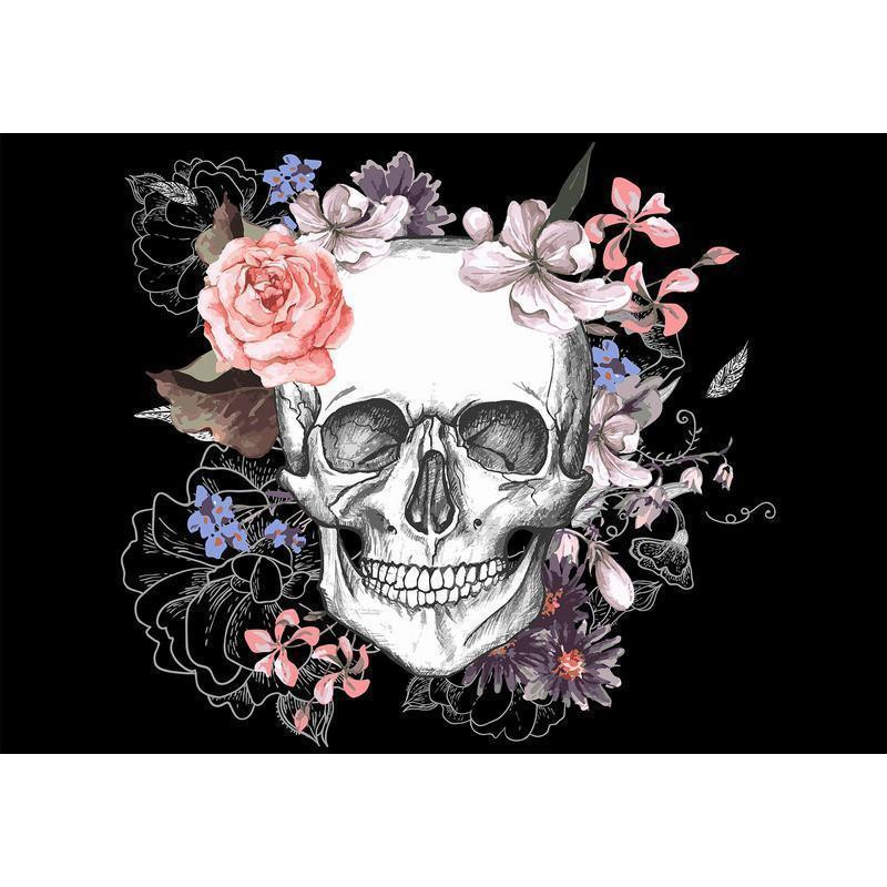 34,00 € Fotobehang - Skull and Flowers