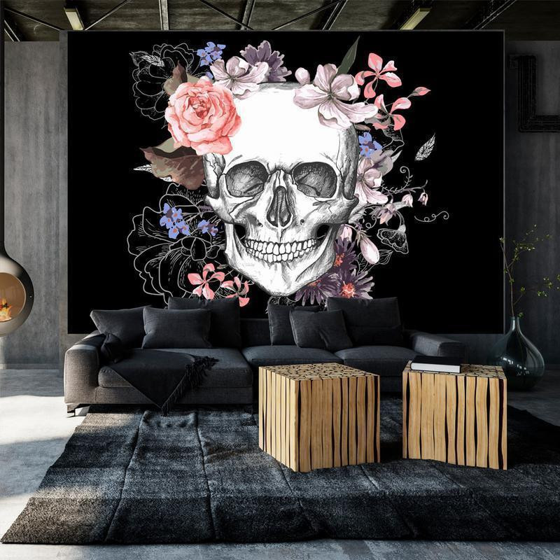 34,00 € Fotobehang - Skull and Flowers