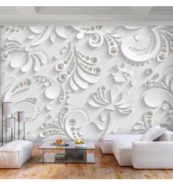 Wall Mural - Flowers with Crystals