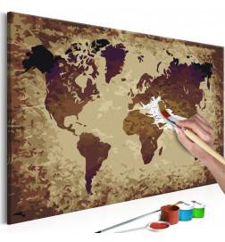 52,00 €Tableau à peindre par soi-même - Carte du monde (nuances de brun)