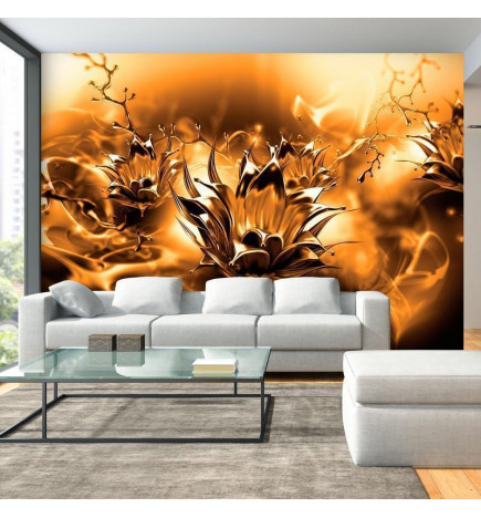 Wall Mural - Oily Flower (Orange)