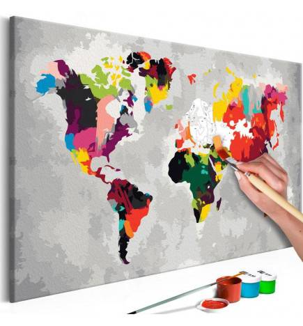 52,00 €Quadro fai da te con la mappa del mondo a colori cm. 60x40