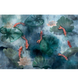 Wall Mural - Pond - composition with fish in a lake and plants