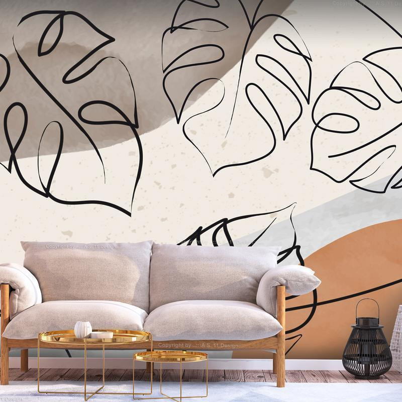 34,00 € Wall Mural - Minimalistic Monstera Leaves