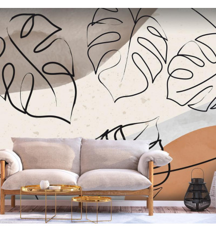 Mural de parede - Minimalistic Monstera Leaves