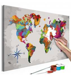 52,00 € DIY canvas painting - World Map (Compass Rose)