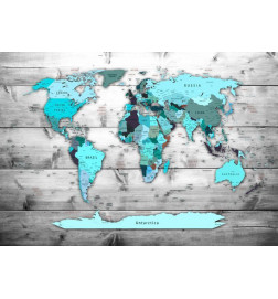 Fotobehang - World Map: Blue Continents