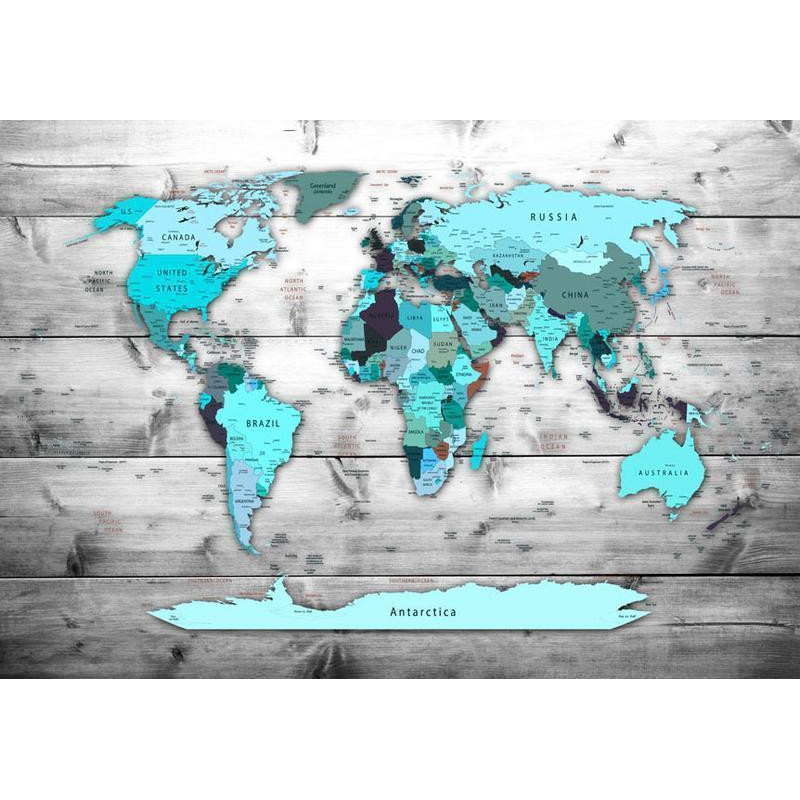 34,00 € Foto tapete - World Map: Blue Continents