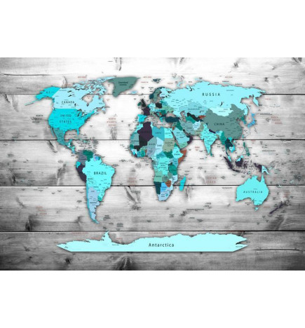 Mural de parede - World Map: Blue Continents