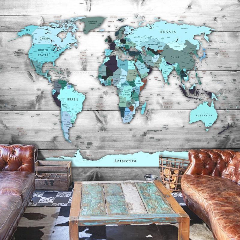 34,00 € Foto tapete - World Map: Blue Continents