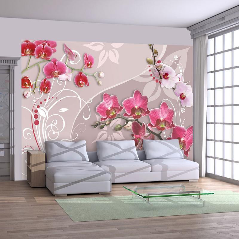 34,00 € Fotobehang - Flight of pink orchids