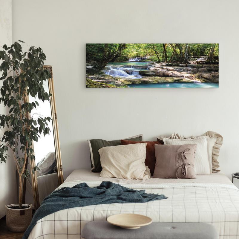 82,90 € Canvas Print - Nature: Forest Waterfall