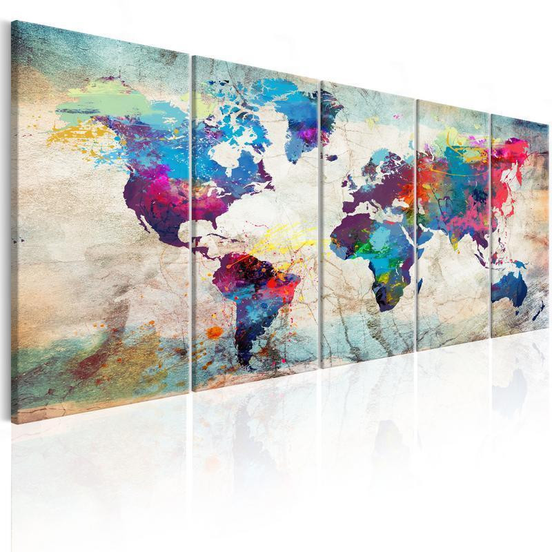 92,90 € Canvas Print - World Map: Cracked Wall