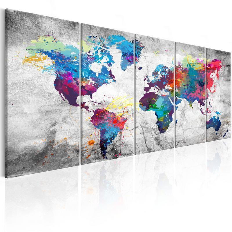 92,90 € Canvas Print - World Map: Spilt Paint