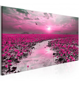 Canvas Print - Lilies and Sunset (1 Part) Narrow