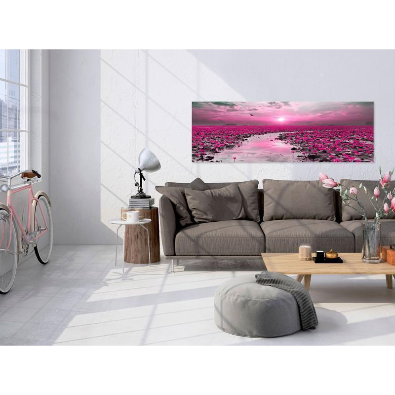 82,90 € Canvas Print - Lilies and Sunset (1 Part) Narrow