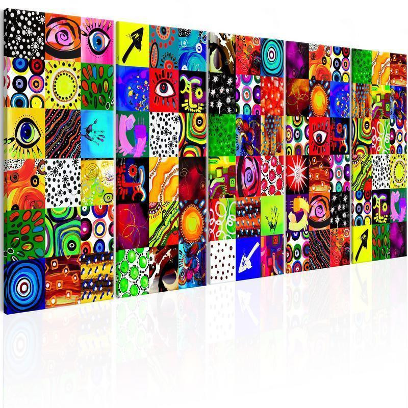 92,90 €Quadro collage con i cubi e i quadrati colorati