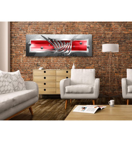 Canvas Print - Silver Wings (1 Part) Narrow Red