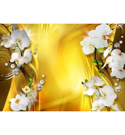 Fototapete - Orchid in Gold