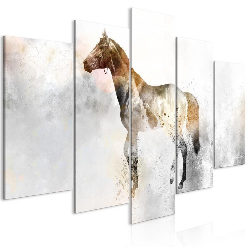 70,90 € Canvas Print - Fiery Steed (5 Parts) Wide