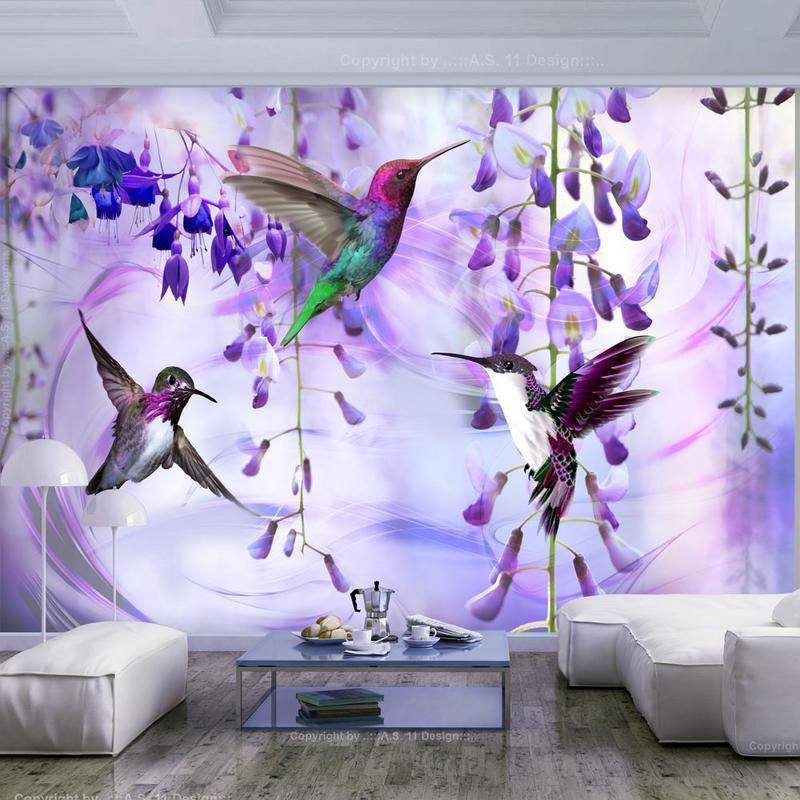 34,00 € Fotobehang - Flying Hummingbirds (Violet)