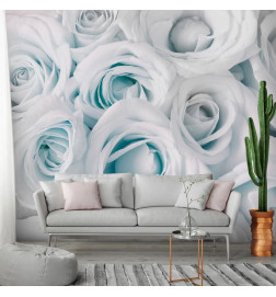 Wall Mural - Satin Rose (Turquoise)
