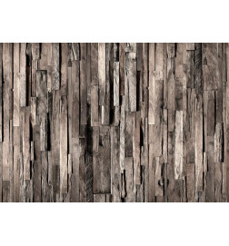 Fotobehang - Wooden Curtain (Dark Brown)