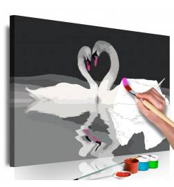 Quadro pintado por você - Swan Couple