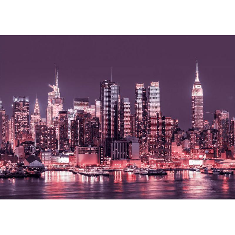34,00 €Carta da parati - Purple night over Manhattan - cityscape of New York architecture