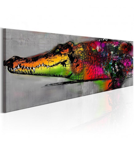 Schilderij - Colourful Alligator