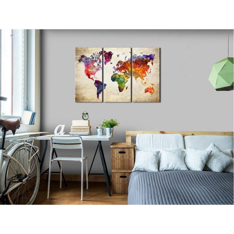 61,90 € Canvas Print - The Worlds Map in Watercolor