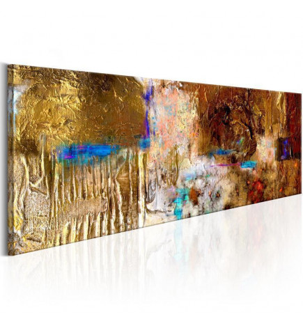 abstract schilderij van goud Arredalacasa cm.120x40 hand geschilderd