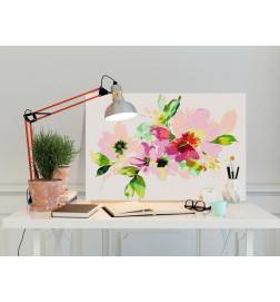 DIY canvas painting - Colourful Flowers
