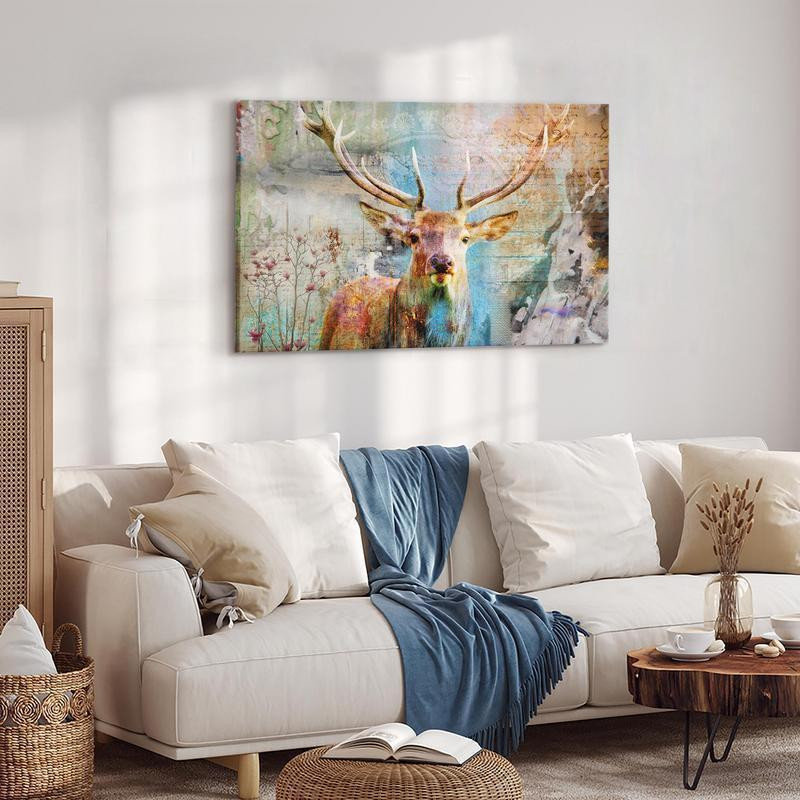 31,90 € Canvas Print - Deer on Wood