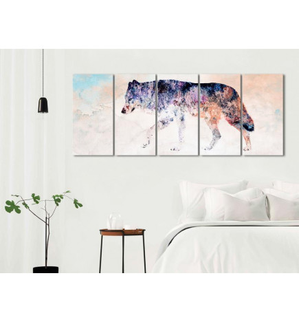 Canvas Print - Lonely Wolf (5 Parts) Narrow
