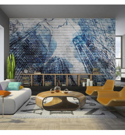 34,00 €Carta da parati - Street Art - Mural with New York Architecture and Ink Effect