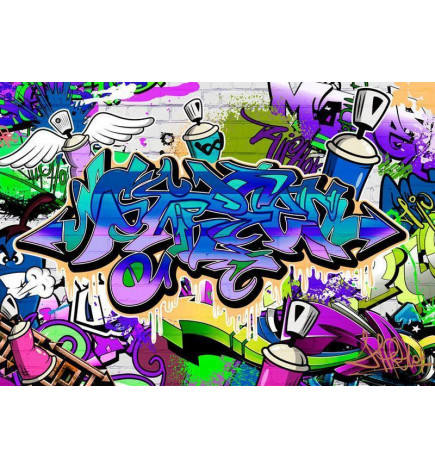 Fotobehang - Graffiti: violet theme