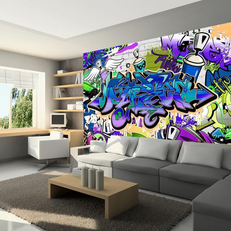34,00 € Fotobehang - Graffiti: violet theme