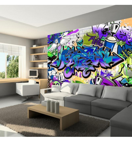 Wall Mural - Graffiti: violet theme
