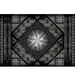 Fotomural - Symmetrical composition - black pattern in oriental pattern with quilting