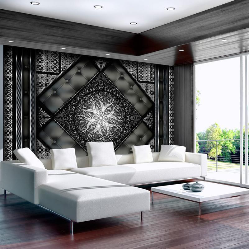 34,00 €Papier peint - Symmetrical composition - black pattern in oriental pattern with quilting