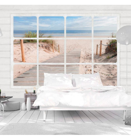 Fotobehang - Window & beach