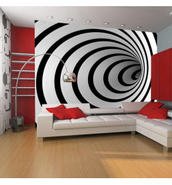 Fototapeet - Black and white 3D tunnel