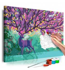 DIY canvas painting - Purple Deer