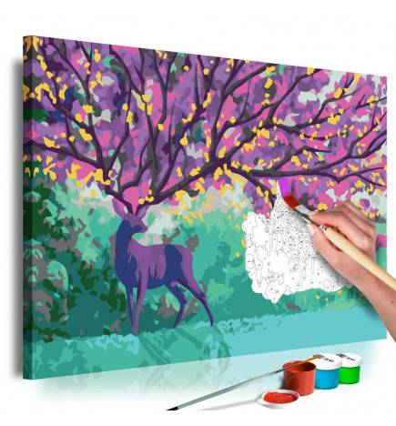 Cuadro para colorear - Purple Deer