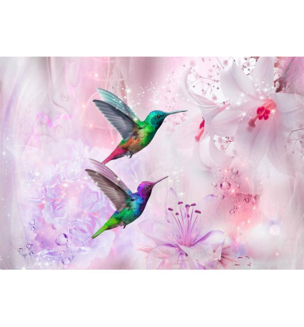Fotobehang - Colourful Hummingbirds (Purple)